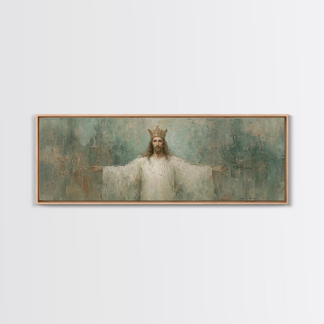 Whispered Hope, Framed Canvas Print, Panoramic Wall Art, Christian Art Canvas, Abstract Christian Art, Modern Christian Painting, Christian