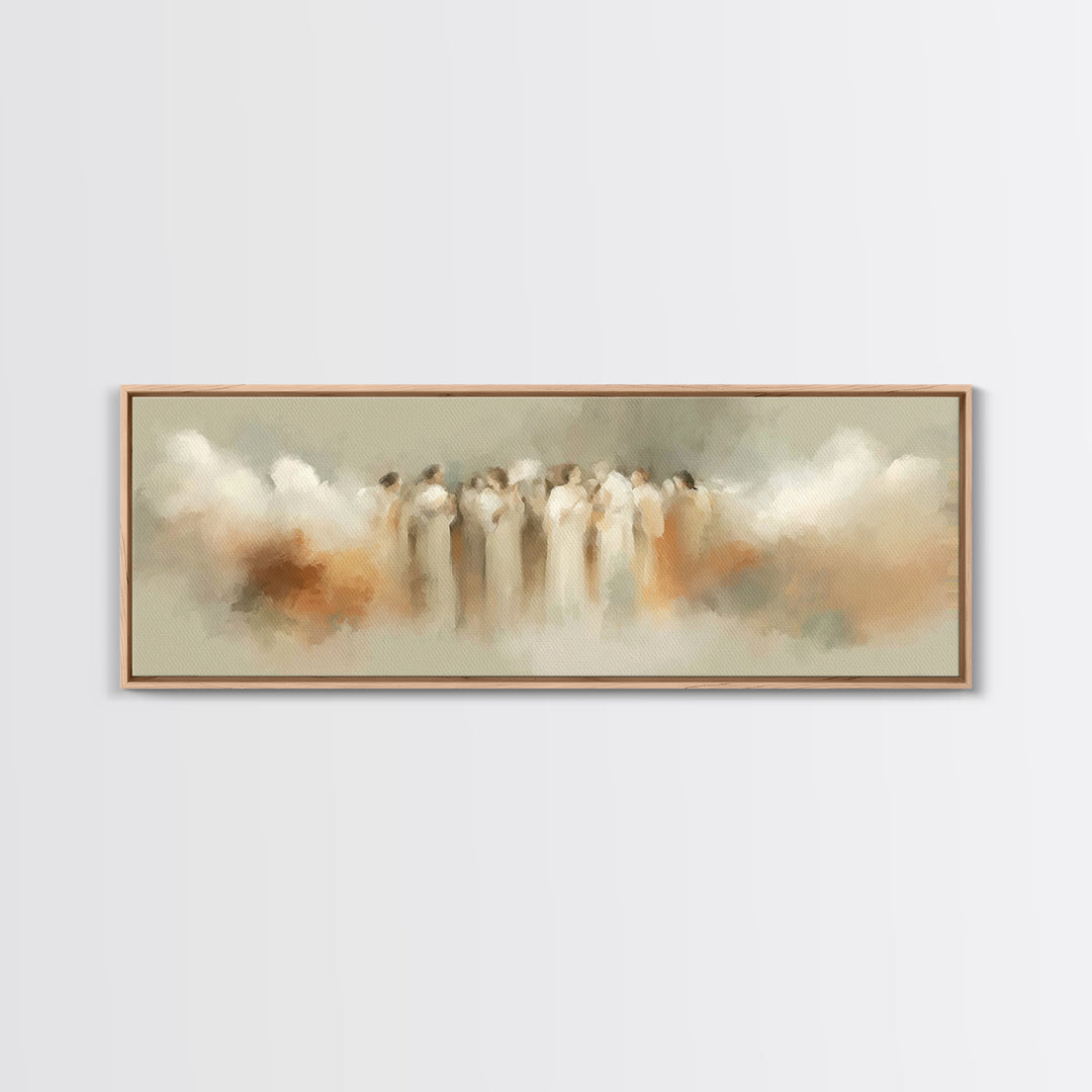 Heavenly Gathering – Framed Canvas Print – Christian Art – Panoramic Wall Art – Christian Art Prints – Christmas Art – Christian Decor For