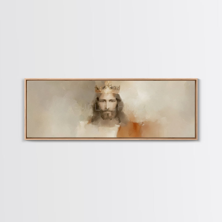 Eternal King Glory – Framed Canvas Print – Panoramic Wall Art – Christian Art Work – Jesus Painting – Christian Art Canvas – Large Christia
