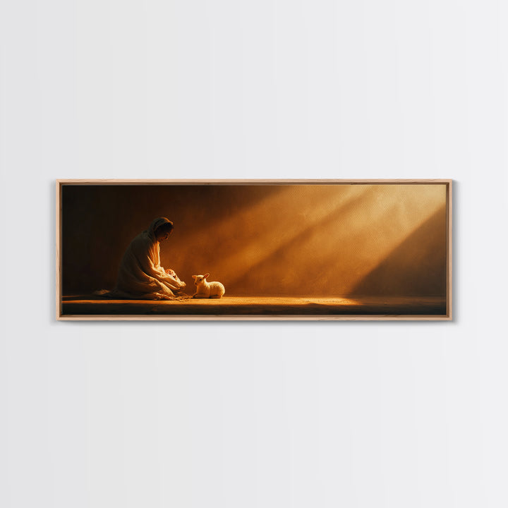 Celestial Nativity | Framed Canvas Print | Christian Wall Art | Christmas Wall Art | Panoramic Art | Christian Decorations | Christmas Art
