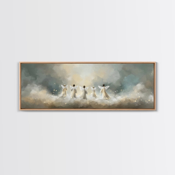 Angelic Hope Rise, Framed Canvas Print, Christian Paintings, Panoramic Frame, Christian Art Canvas, Christmas Art Prints, Christian Decorat