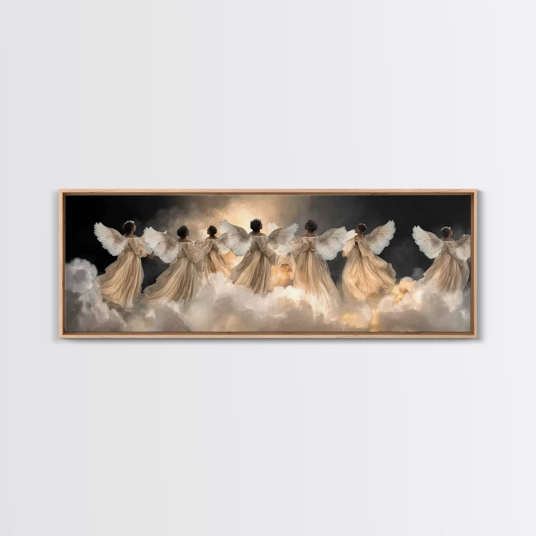 Radiant Hosts – Framed Canvas Print – Christian Wall Art – Panoramic Painting – Christian Art Canvas – Christmas Art – Christian Gift Ideas