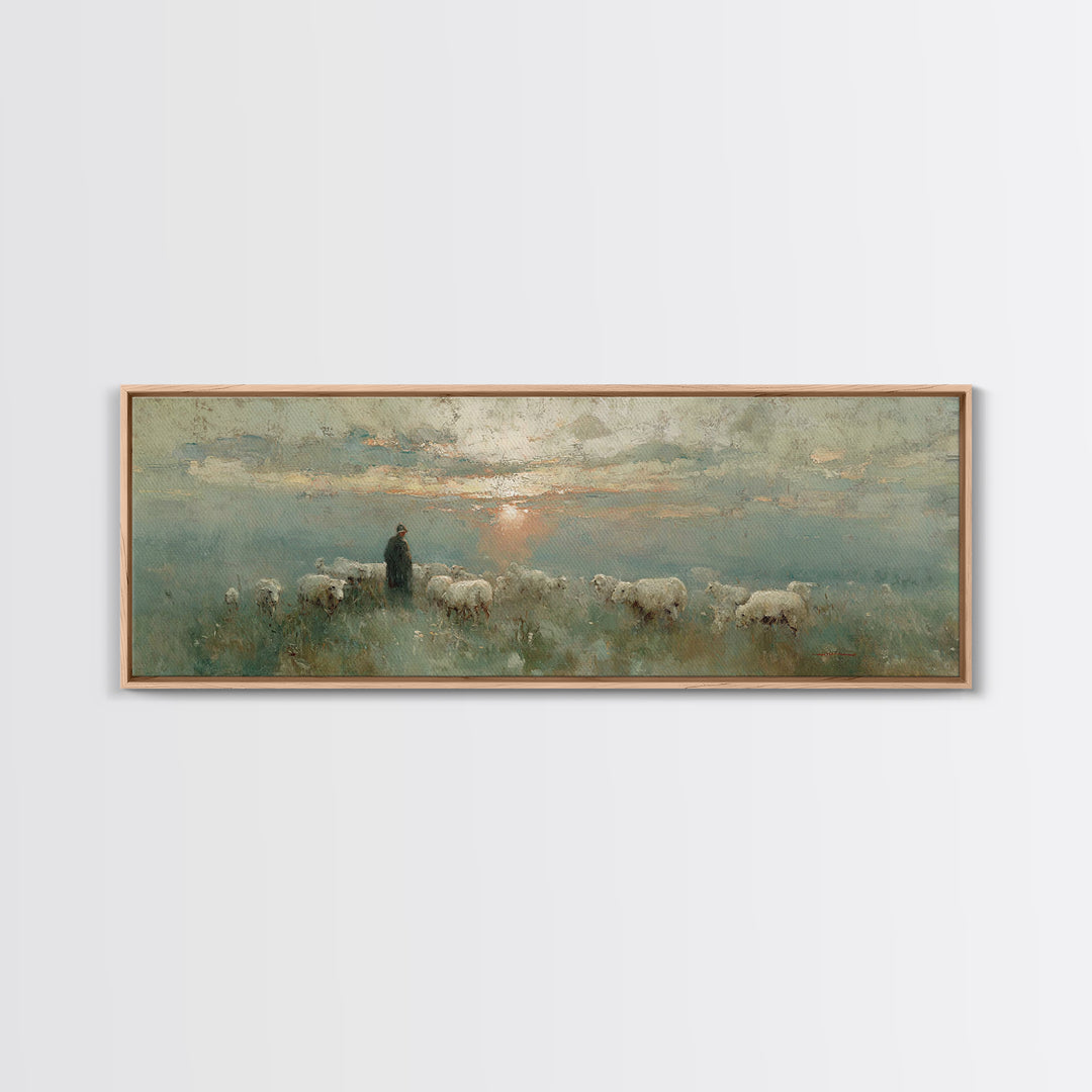 Horizon Of Peace, Framed Canvas Print, Panoramic Print, Christian Wall Art, Christian Art Canvas, Jesus Painting, Christmas Art