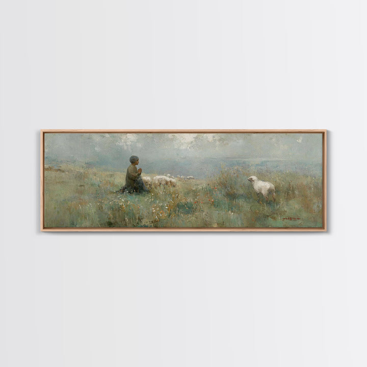 Childlike Faith – Framed Canvas Print – Panoramic Art – Christian Wall Art – Christian Art Canvas – Jesus Painting – Christmas Art