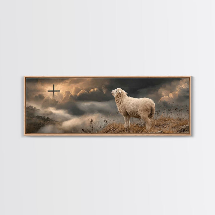 Dawn Of Salvation, Framed Canvas Print, Panoramic Painting, Christian Wall Art, Christian Art Canvas, Jesus Painting Canvas, Christmas Art