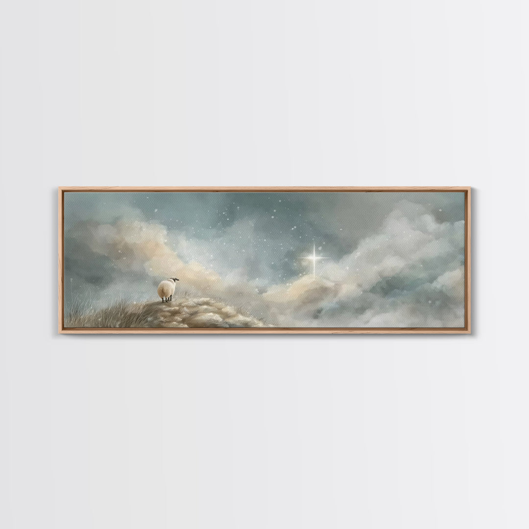 Star Of Peace – Framed Canvas Print – Panoramic Art – Christian Wall Art – Christian Art Canvas – Christmas Art – Christian Gift Ideas