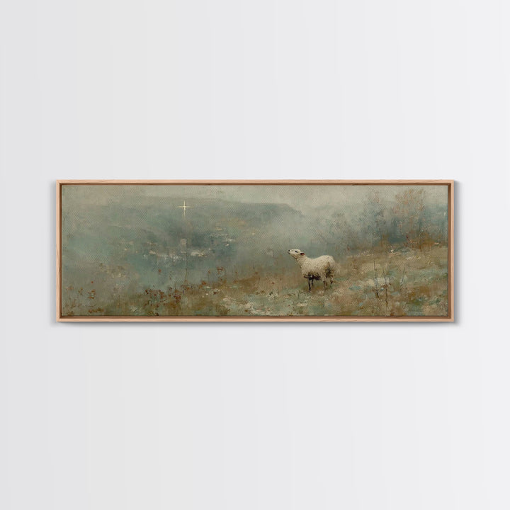 Hillside Grace | Framed Canvas Print | Panoramic Painting | Christian Art Canvas | Christian Christmas Art | Subtle Christian Art | Christi