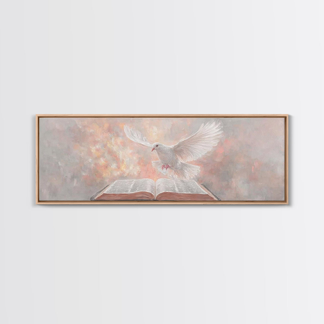 Flame Of Revelation, Framed Canvas Print, Panoramic Art, Modern Christian Painting, Christian Wall Art, Christian Art Canvas, Christian Chr