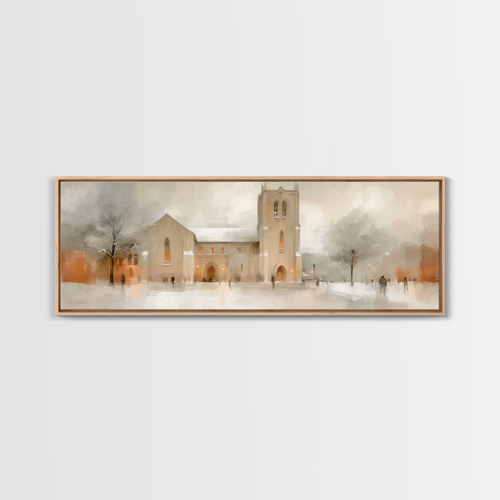 Sanctuary Of Peace - Framed Canvas Print - Christian Art Canvas - Panoramic Print - Christmas Art Work - Modern Christian Art - Christian D