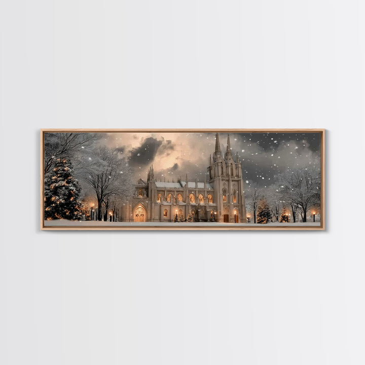 Cathedral Wonder | Framed Canvas Print | Christian Art Canvas | Panoramic Art | Christmas Wall Art | Christian Christmas Art | Christian Gi