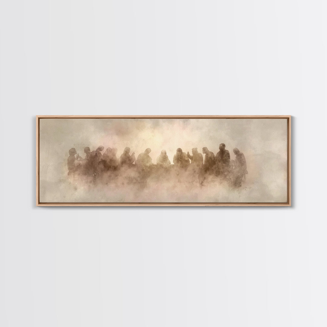 Apostles In Glory, Framed Canvas Print, Christian Art Print, Jesus Painting Canvas, Panoramic Art, Modern Christian Painting, Christian Wal