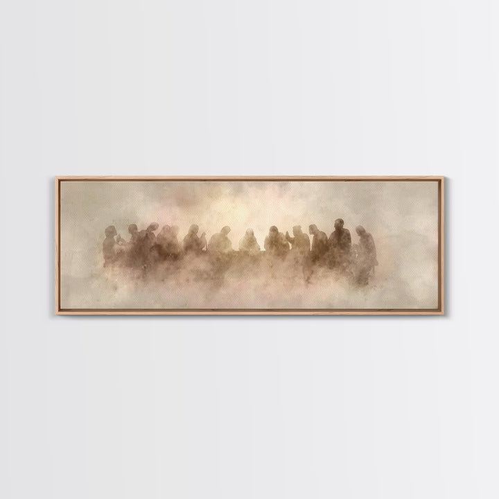 Apostles In Glory, Framed Canvas Print, Christian Art Print, Jesus Painting Canvas, Panoramic Art, Modern Christian Painting, Christian Wal