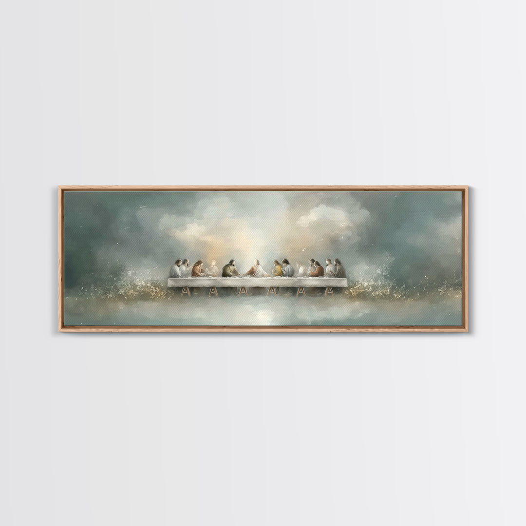 Last Covenant Stillness | Framed Canvas Print | Christian Painting | Moody Christian Art | Panoramic Art | Jesus Painting | Christian Wall