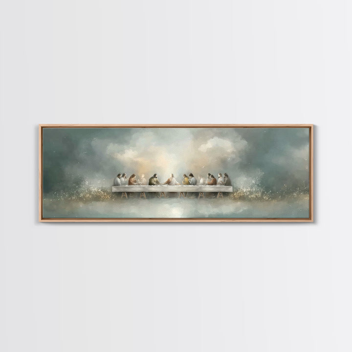Last Covenant Stillness | Framed Canvas Print | Christian Painting | Moody Christian Art | Panoramic Art | Jesus Painting | Christian Wall