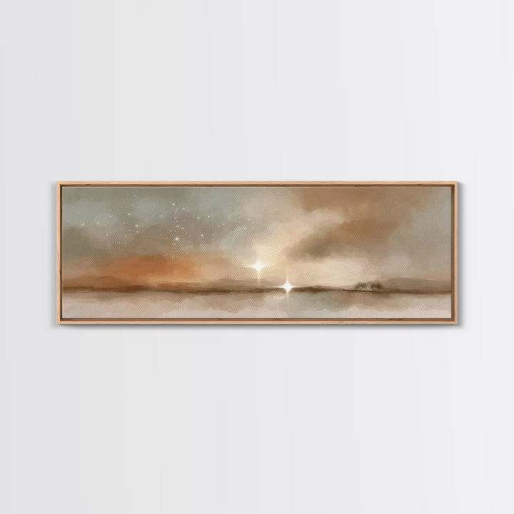 Bethlehem Horizon Light | Framed Canvas Print | Panoramic Painting | Christian Wall Art | Christian Art Canvas | Christmas Art | Jesus Pain