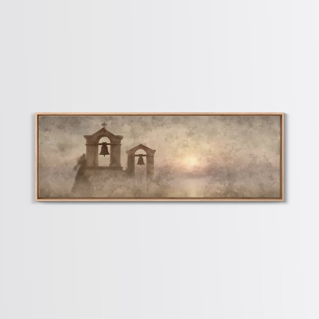 Chapel Of Peace | Framed Canvas Print | Christian Wall Art | Christian Art Canvas | Panoramic Frame | Christmas Art | Christian Christmas A