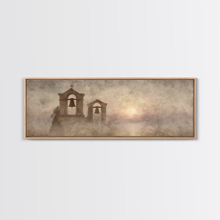 Chapel Of Peace | Framed Canvas Print | Christian Wall Art | Christian Art Canvas | Panoramic Frame | Christmas Art | Christian Christmas A