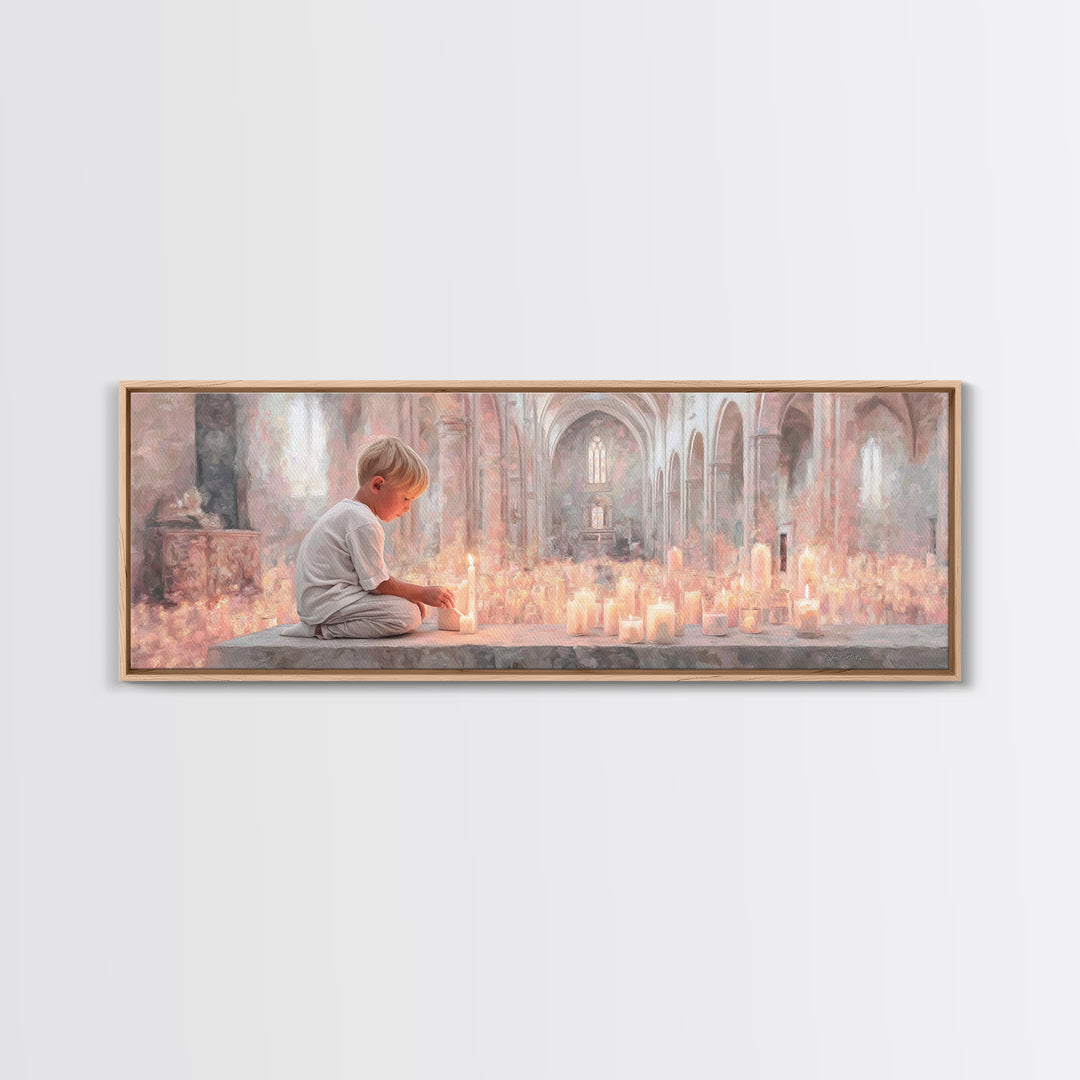 Temple Of Light, Framed Canvas Print, Christian Wall Art, Panoramic Art, Christian Art Canvas, Christmas Art Prints, Christian Decoration