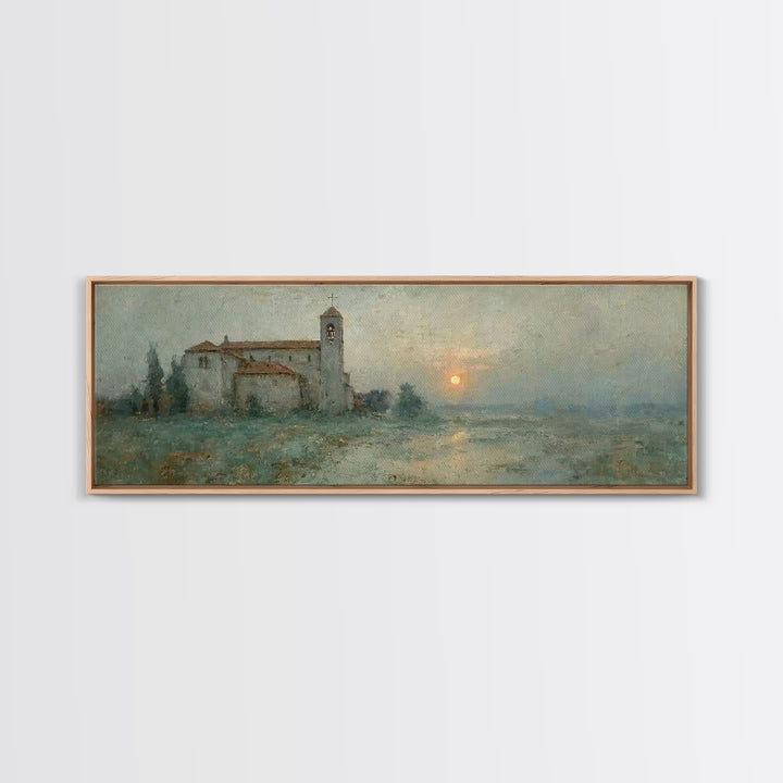 Saintly Evening Calm – Framed Canvas Print – Panoramic Art – Christian Wall Art – Christian Art Canvas – Christmas Art – Christian Painting