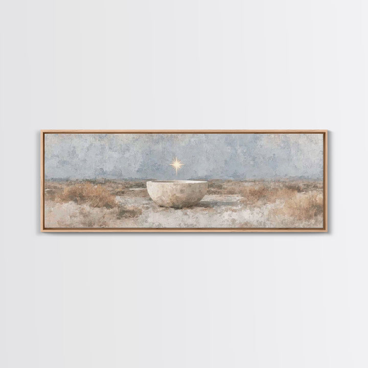 Star Over Promise | Framed Canvas Print | Panoramic Painting | Christian Art Canvas | Christian Christmas Art | Christian Wall Art | Christ
