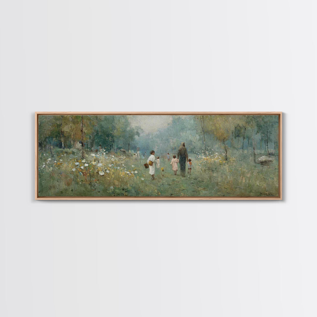 Morning Of Blessing, Framed Canvas Print, Christian Wall Art, Christian Art Canvas, Jesus Painting, Extra Wide Art, Christian Christmas Art