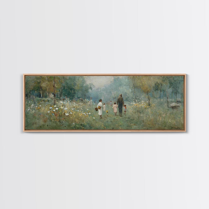 Morning Of Blessing, Framed Canvas Print, Christian Wall Art, Christian Art Canvas, Jesus Painting, Extra Wide Art, Christian Christmas Art