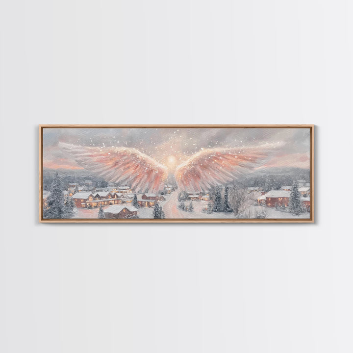Angel Of Peace – Framed Canvas Print – Christian Wall Art – Panoramic Frame – Christian Art Print – Christmas Art – Christian Decorations