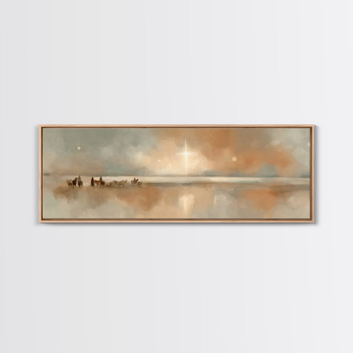 Star Of The Horizon – Framed Canvas Print – Panoramic Art – Christian Wall Art – Christian Art Canvas – Christmas Art – Jesus Painting