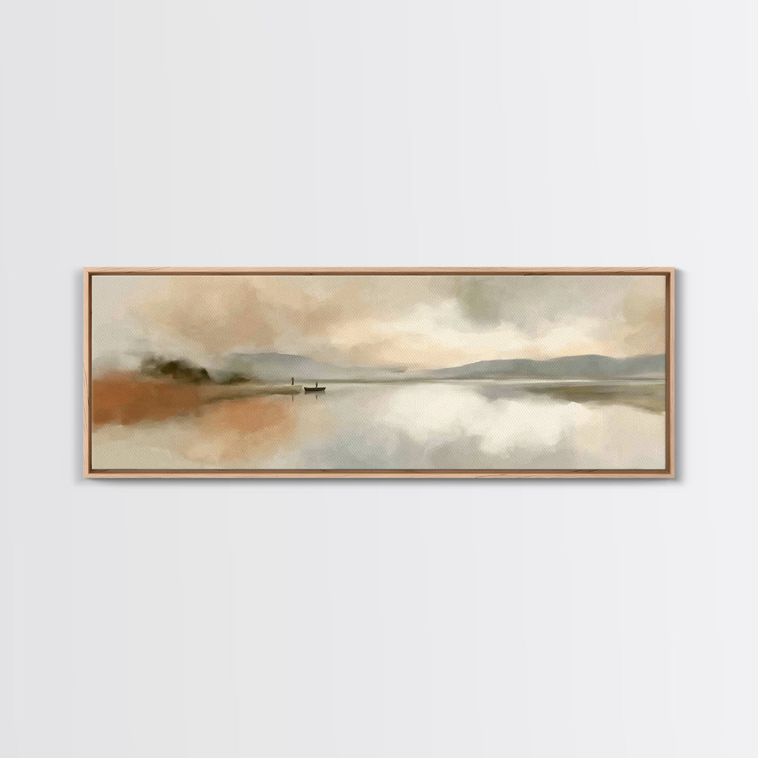 Radiant Horizon Peace | Framed Canvas Print | Christian Wall Art | Panoramic Frame | Jesus Painting | Christian Art Canvas | Christmas Art