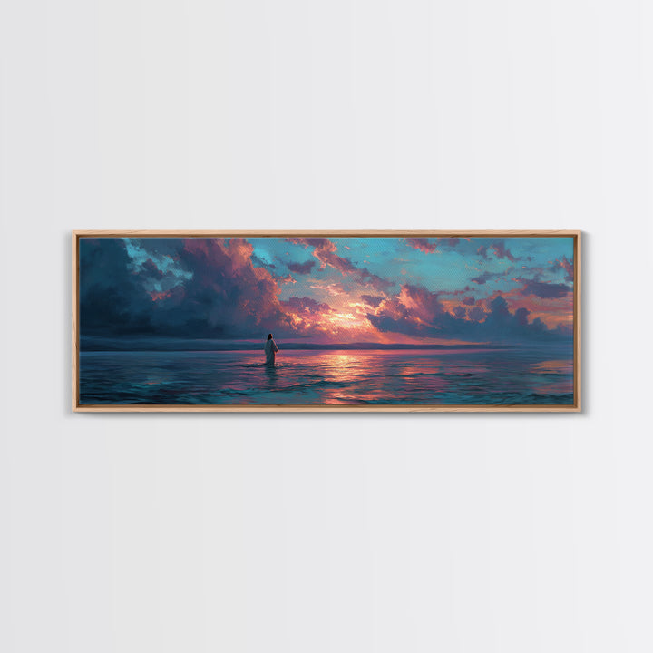 Glory In The Clouds – Framed Canvas Print – Panoramic Art – Christian Wall Art – Jesus Painting – Christian Art Canvas – Christmas Art