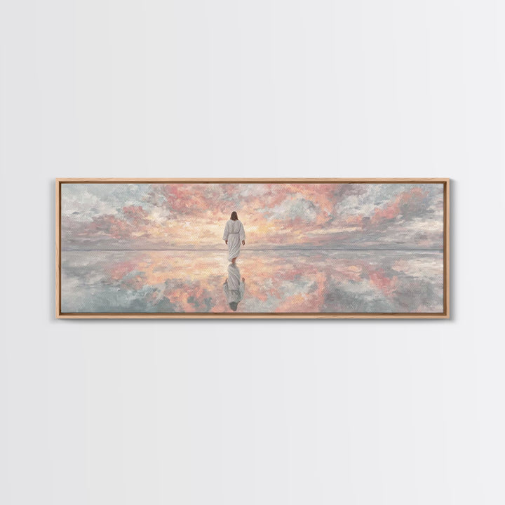Heaven’s Gentle Dawn | Framed Canvas Print | Panoramic Painting | Christian Art Canvas | Jesus Painting | Christian Wall Art | Christmas Ar
