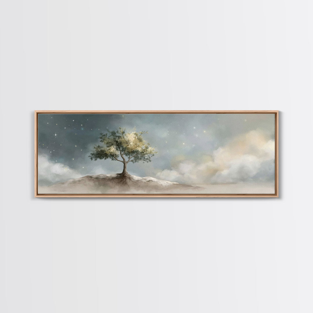 Stillness Of Hope – Framed Canvas Print – Panoramic Wall Art – Christian Art Canvas – Christian Wall Art – Christian Painting – Christmas A