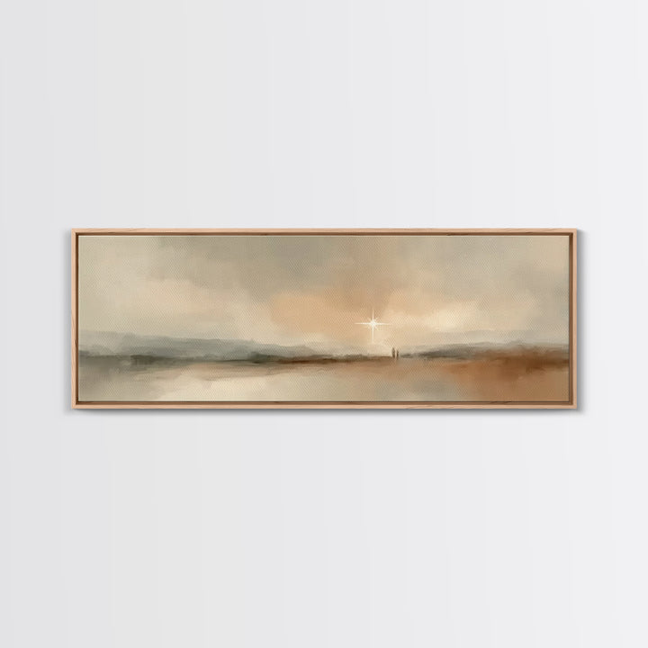 Star Of Promise | Framed Canvas Print | Christian Christmas Art | Christian Wall Art | Panoramic Print | Christmas Canvas Wall Art | Christ