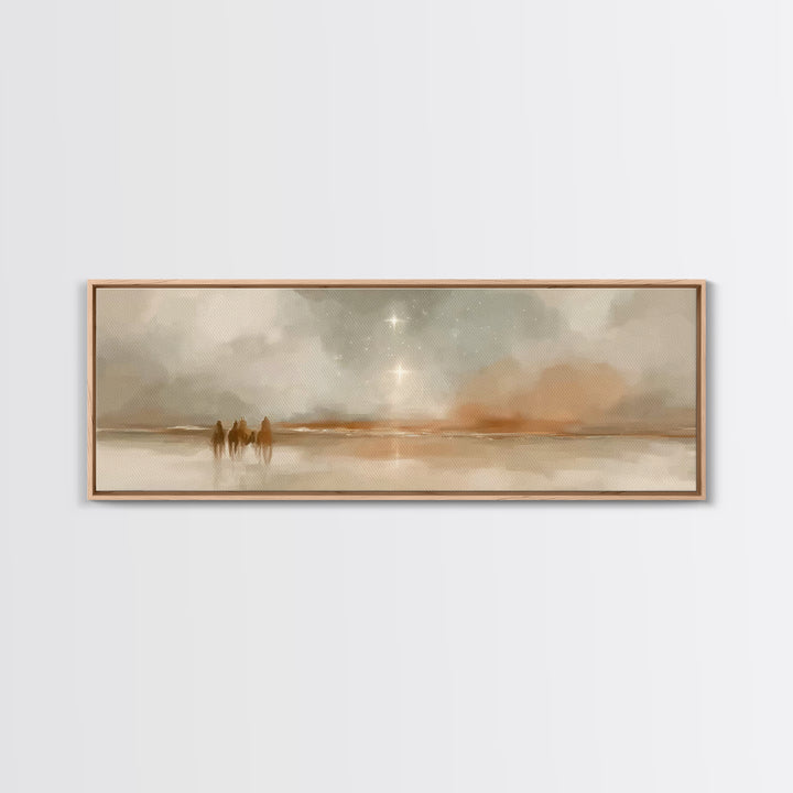 Star of the East, Framed Canvas Print, Christian Art Canvas, Panoramic Frame, Christmas Art, Christian Wall Art, Jesus Painting, Christian