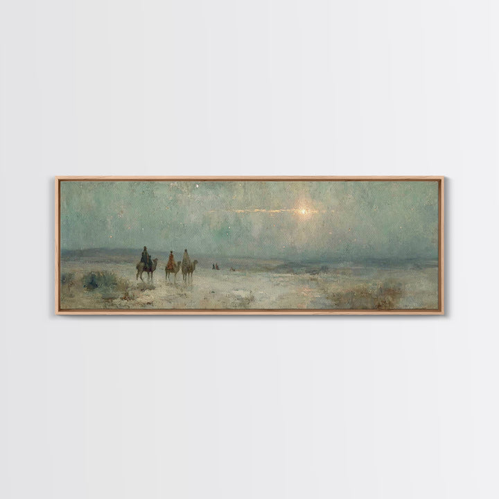 Three Kings Ascent – Framed Canvas Print – Christian Wall Art – Panoramic Art – Christmas Art – Christian Art Canvas – Jesus Painting – Chr