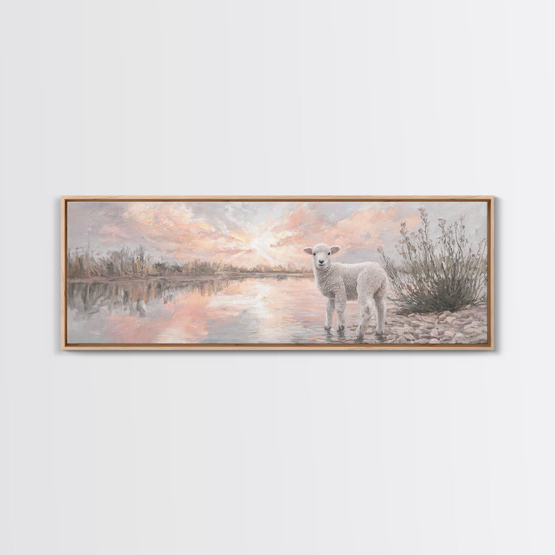 Morning Peace, Framed Canvas Print, Panoramic Art, Christian Wall Art, Christian Art Canvas, Christian Art, Christian Gift, Christian Paint