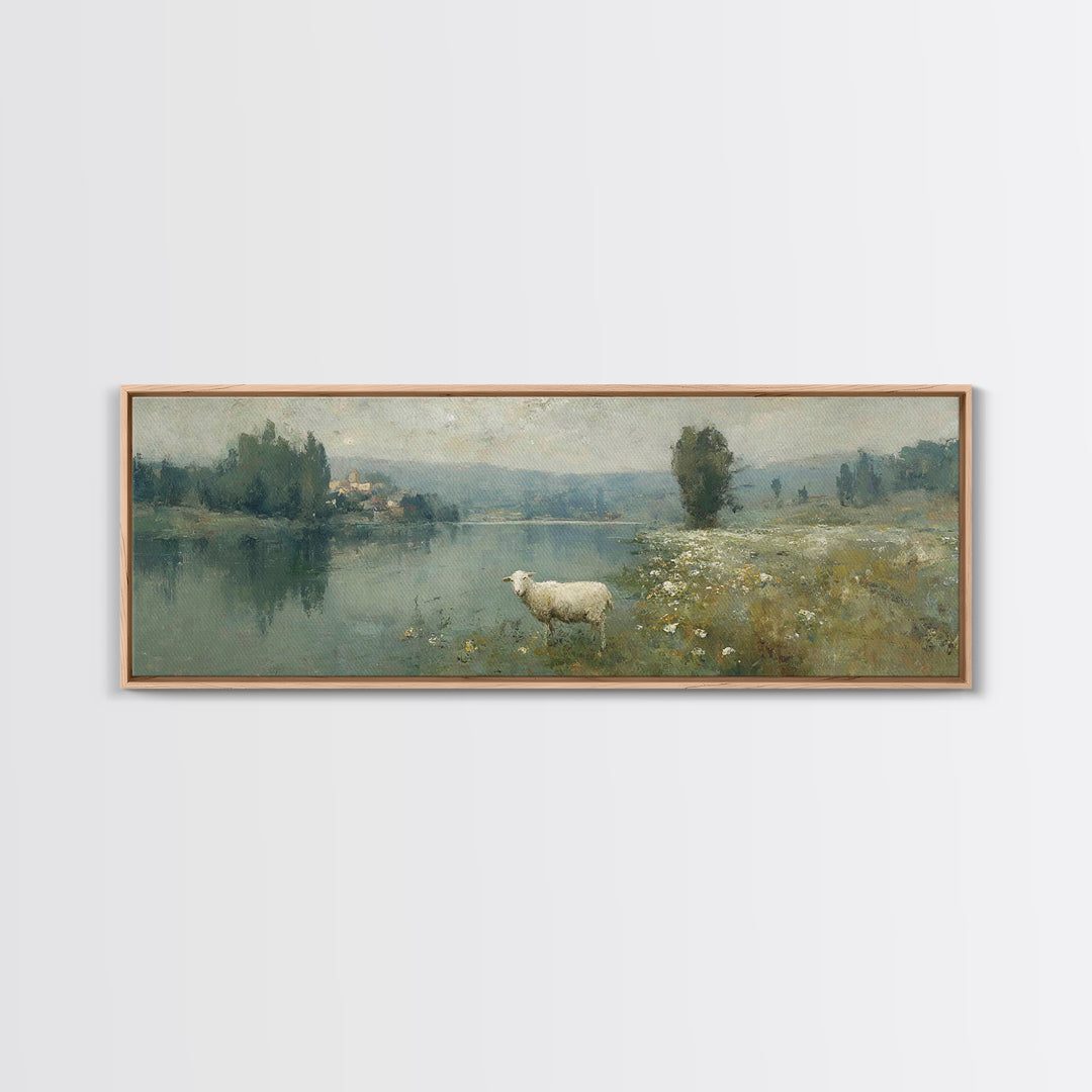 Pasture Of Grace, Framed Canvas Print, Panoramic Frame, Christian Art, Christian Wall Art, Christian Art Canvas, Christian Gift, Christian