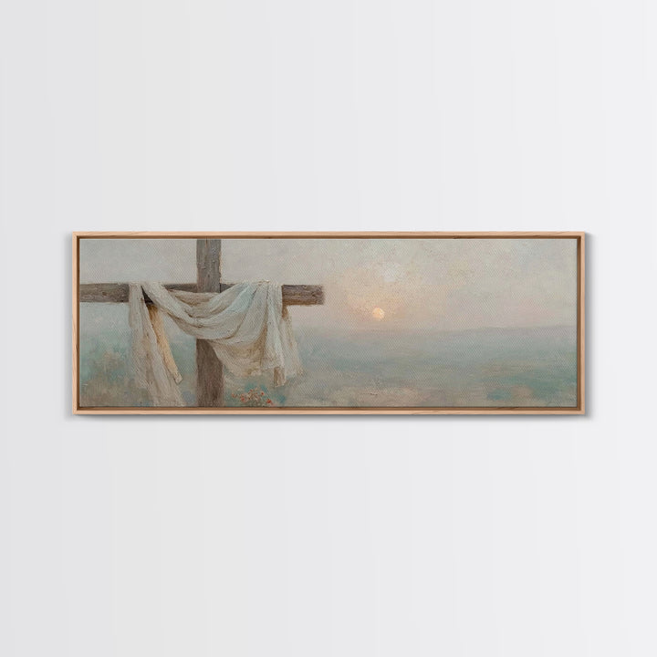 Risen Hope Cross, Framed Canvas Print, Panoramic Art, Christian Wall Art, Christian Art Canvas, Christian Art, Christian Gift, Christian Pa