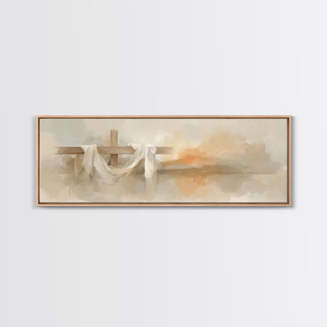 Cross Of Renewal – Framed Canvas Print – Panoramic Wall Art – Christian Art Canvas – Christian Art – Christian Wall Art – Christian Gift –