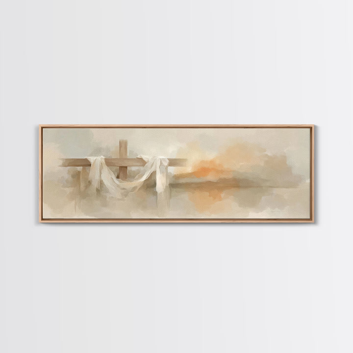 Cross Of Renewal – Framed Canvas Print – Panoramic Wall Art – Christian Art Canvas – Christian Art – Christian Wall Art – Christian Gift –