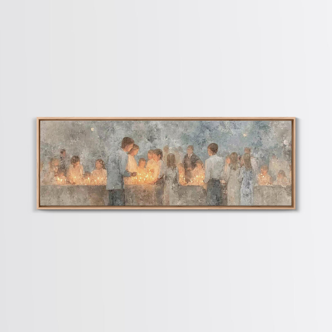 Children Of The Light, Framed Canvas Print, Christian Wall Art, Panoramic Painting, Christian Art Canvas, Christmas Art, Christian Gift