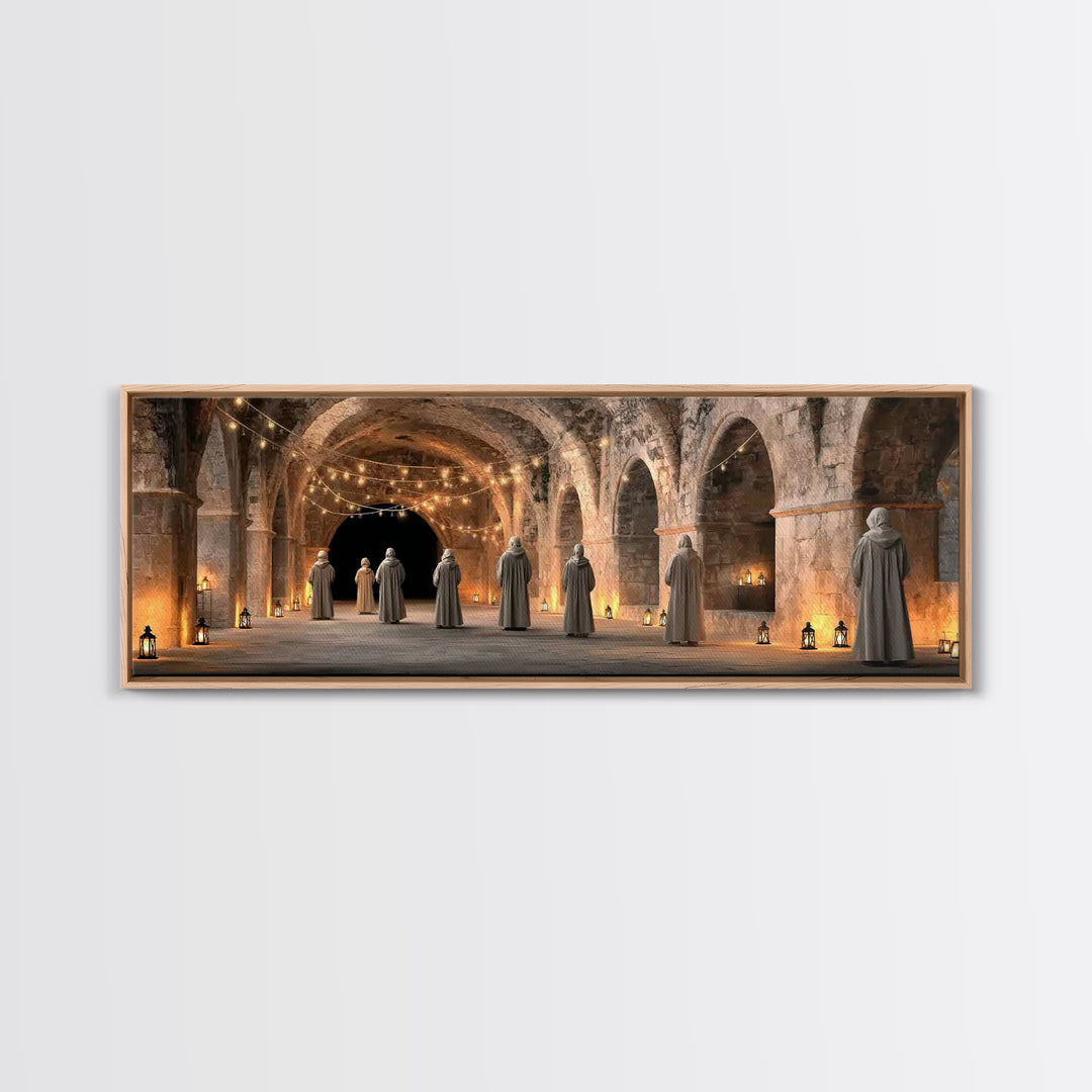 Holy Vigil | Framed Canvas Print | Christian Wall Art | Panoramic Art | Christmas Art | Christian Art Canvas | Christian Christmas Decor