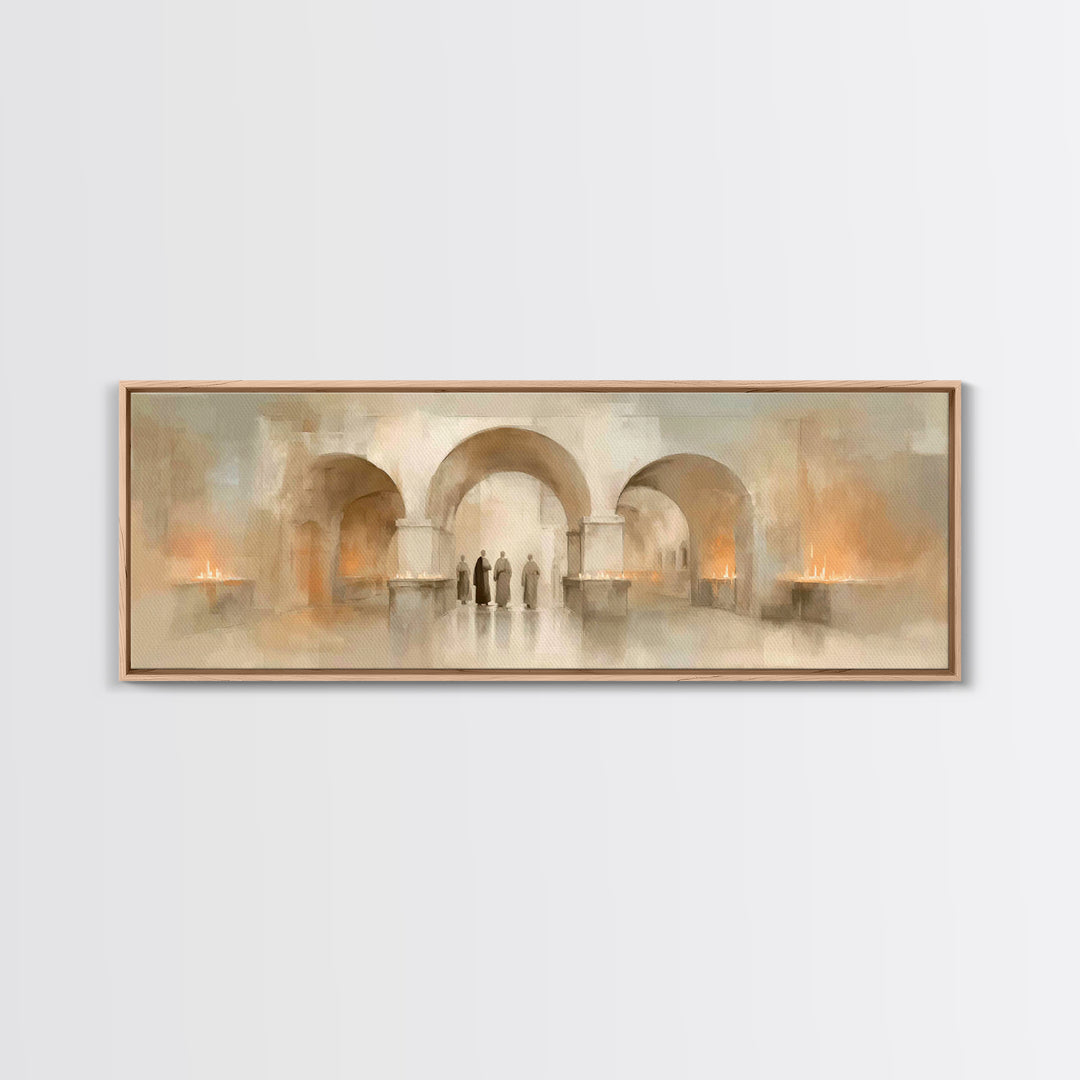 Sacred Procession – Framed Canvas Print – Christian Wall Art – Panoramic Art – Christian Art Canvas – Christmas Art – Christian Decorations