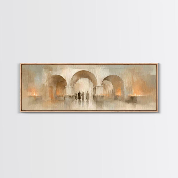 Sacred Procession – Framed Canvas Print – Christian Wall Art – Panoramic Art – Christian Art Canvas – Christmas Art – Christian Decorations