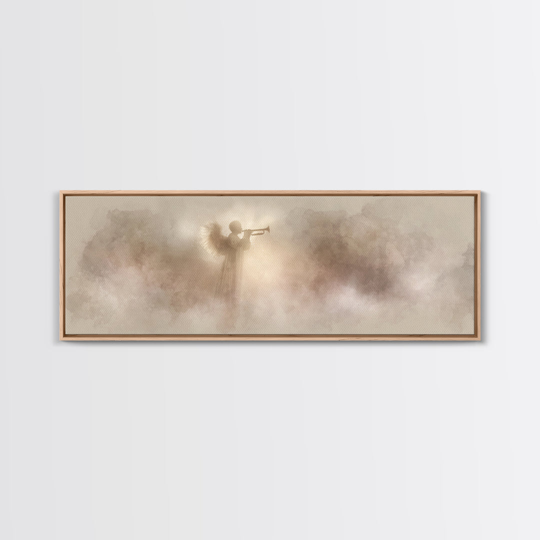 Sacred Proclamation – Framed Canvas Print – Panoramic Wall Art – Christian Art Canvas – Christian Christmas Art – Christian Painting – Jesu