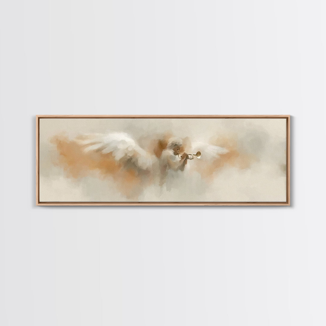 Heaven’s Anthem, Framed Canvas Print, Panoramic Art, Christian Art Canvas, Christian Wall Art, Christmas Art, Christian Christmas Decor