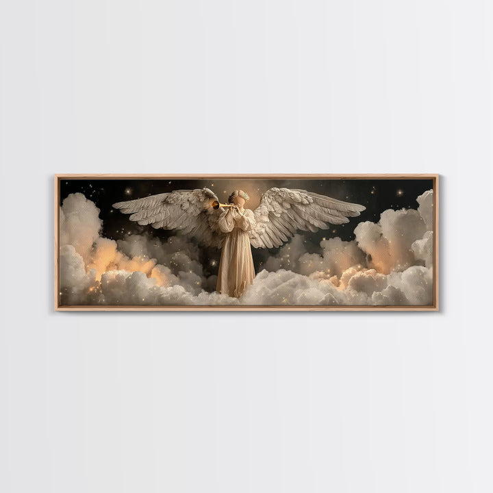 Trumpet Of Dawn – Framed Canvas Print – Christian Art – Christian Christmas Art – Panoramic Painting – Christian Wall Art – Christian Gift