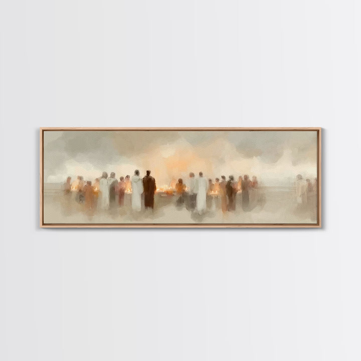 Sacred Procession | Framed Canvas Print | Christian Christmas Art | Panoramic Print | Christian Art | Christmas Wall Art | Christian Decor