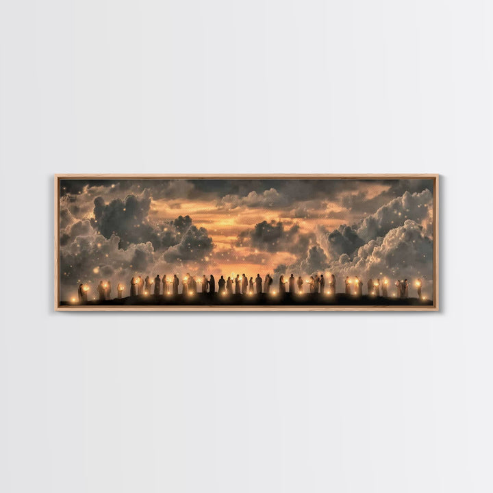 Hillside Communion – Framed Canvas Print – Christian Art – Panoramic Wall Art – Christian Christmas Art – Christian Canvas – Christian Artw