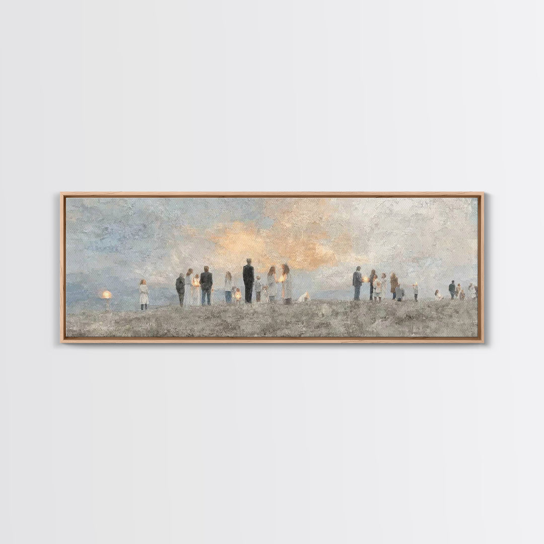 Fields Of Peace, Framed Canvas Print, Christian Art Canvas, Panoramic Frame, Christian Wall Art, Christian Painting, Christmas Art